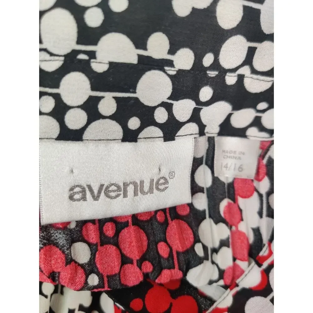 Vintage Avenue Blouse Women's Size 14/16 Button Up Bell Sleeve Abstract - Picture 2 of 7